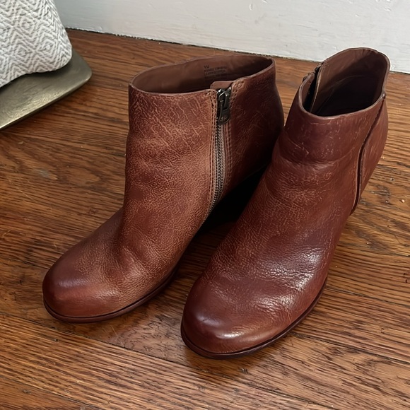 Kork Ease Natalya Cognac Brown Leather Wedge Booties - Picture 8 of 15